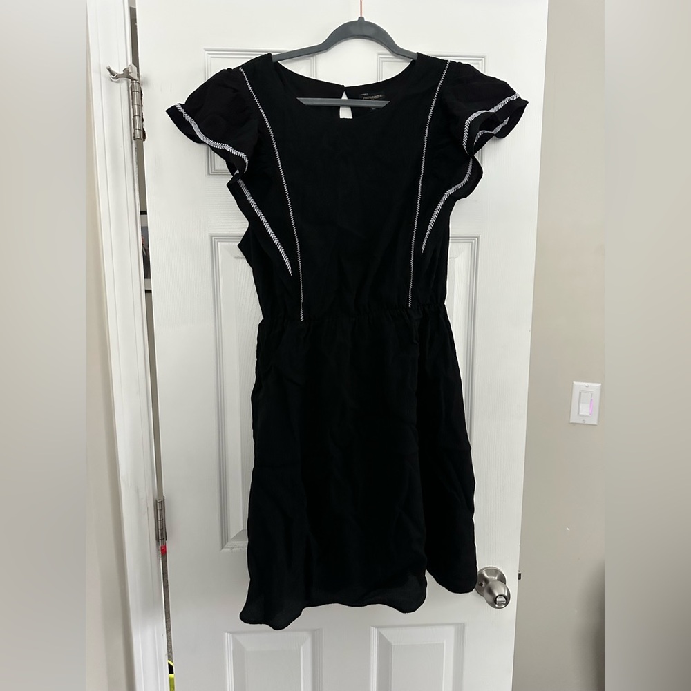 Banana Republic Factory Flutter Sleeve Black Dress